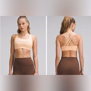 Lululemon X PELOTON ENERGY Sports Bra, Peach Bellini, 10